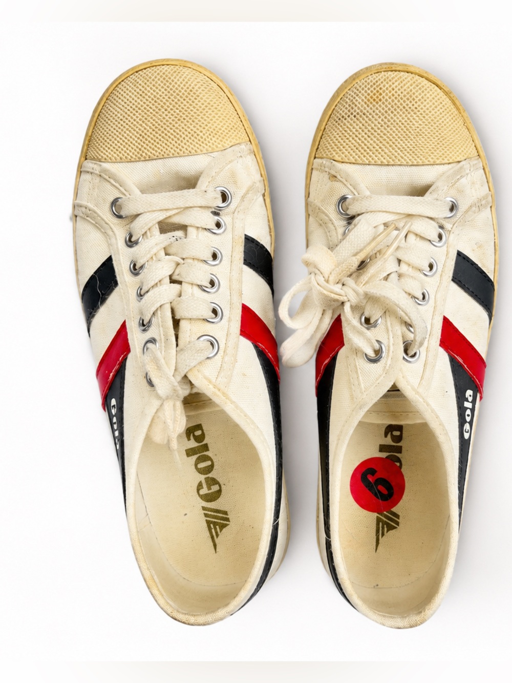Gola Classic Canvas Sneakers | Women’s Size 6 | Off-White Red & Navy